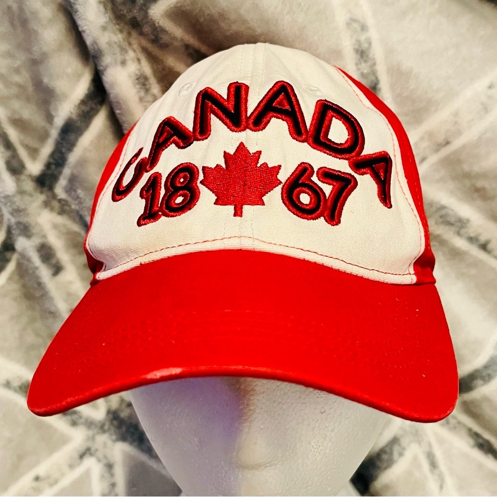 Canada 1867 Joe Fresh Hat Baseball Cap Red And Cream